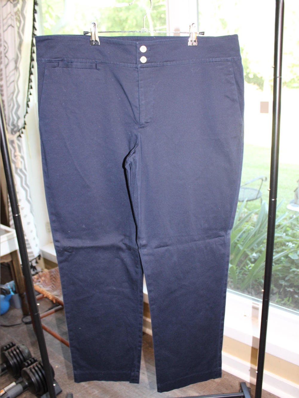 Chaps Navy Straight Leg Pants | Women’s Size 16 | Business Casual Stretch